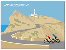 Cap De Formentor Mallorca Cycling Art Print